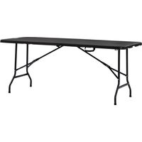 Table de jardin pliante rectangulaire 6 personnes acier HDPE 180x75.5x73 cm gris foncé