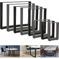 Patas para mesa Bastidores para mesa Juego de 2 Soportes Negro 60x72 cm de acero industrial marco de la mesa comedor Patas de mueble Soporte