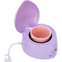 Chauffe-Cire en Cœur avec Pot en Silicone - Nettoyage Simplifié - 220V Violet pour Épilation