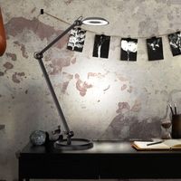 Lampada da tavolo a LED Lampada da tavolo dimmerabile con touch dimmer Soggiorno, alluminio nero opaco, 7,5W 850 lm bianco caldo, LxLxH 60x20x65 cm