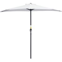 Outsunny – Demi-parasol balcon en acier 260x135x230cm – Ouverture manuelle par manivelle – 5 entretoises pour stabilité – Couleur blanche
