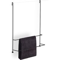 Giese Server Badetuchhalter 11858-14 schwarz matt, Befestigung an Glaswand, 2 Badetuchstangen