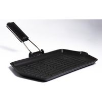 Bistecchiera in Ghisa Rettangolare anche Induzione con Manico Pieghevole 35 x 21 cm