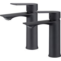 Ubeegol – Robinet de lavabo noir mitigeur monotrou – Acier inoxydable – Hauteur 187 mm – Débit 8.4 L/min – Installation facile avec flexibles