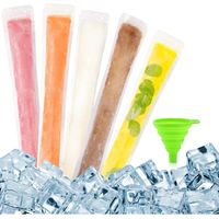 Sac Pour Glace - 55 x 280 mm - Fermeture Zip - En PET+PE - Pour Yaourt Congelé Et Préparations DIY - 100 Pièces