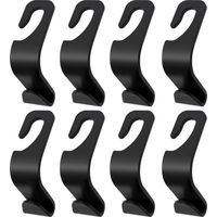 Juego de 8 ganchos para el respaldo del asiento del coche - Accesorios para el interior del coche - Plástico negro - Adecuado para bolsos, bolsas de la compra, ropa, caja de herramientas portátil