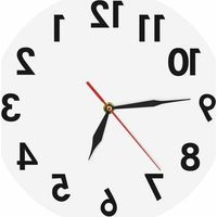 Tigrezy – Horloge murale à piles avec affichage de l'heure inversée, décoration murale originale, affichage numérique de l'heure, décoration intérieure