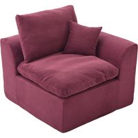 Canapé Modern Minimalist Single-seat Soft Corduroy WINE RED 101.00x102.50x84.00 cm ZIPSOFA