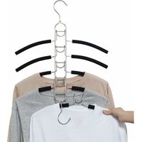 Metal Hangers, 5 in 1 Multiple Non-Slip Space Saving Clothes Hanger, for Suits Shirts Dresses Coats
