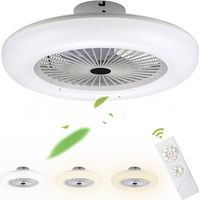 Vingo – Ventilateur de plafond LED silencieux 55cm – Vitesse réglable 3 niveaux – Température de couleur ajustable – Télécommande incluse