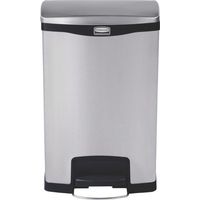 Poubelle à pédale frontale inox Rubbermaid 50L - 460 x 348 x 728 mm - SLIM JIM