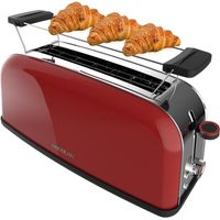 Cecotec Tostadora Vertical 1 Ranura Larga Toastin' time 850 Red Long. 850 W, 2 Rebanadas de Pan, Ranura Ancha 3,8 cm
