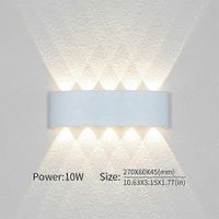 LED-Wandleuchte mit LED-Außenbirne, Bewegungsmelder, IP66 wasserdicht, ideal für Veranda, Garten, Wohnzimmer, Treppenhaus (warmweiß 10W, ohne Sensor).