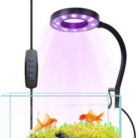 Aquarium Light for Fish Tank, 8W Clip On Fish Tank Light, 360° Adjustable Light Arm,USB Moving Aquarium Lamp with Full Spectrum,Dimmable Brightness Light for 3.8 to 38 L Fish Tanks
