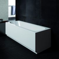 Pack baignoire + tablier frontal 170x75 cm – Tablier en acrylique blanc brillant – Pieds réglables jusqu'à 15 cm – Capacité 190 L