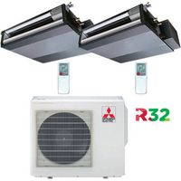 Mitsubishi Electric – Climatiseur gainable 18000 BTU – Dual Split Inverter R32 – Classe A++/A+ – Débit d'air réglable – Silencieux et compact