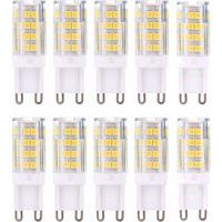 G9 LED Lampe Ampoules, Blanc Chaud 3000K 5W Lumiere équivalent aux ampoules halogènes de 40 W 420 lumens not dimmable, lot de 10
