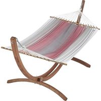 Set Hamac coloris Rubis argent + support bois - Set eskapade - 320x125cm