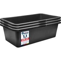 Garronda Mörtelwanne 3 Pack 40 L Rechteckig Mörtelkübel Kunststoffwanne – stabile Maurerkübel aus recyceltem PE Mörtelkasten für Beton, Garten oder Werkstatt GD-0169
