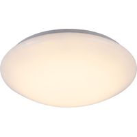 Deckenlampe LED Deckenleuchte Wohnzimmerlampe weiß rund, Metall Acryl, 16W 880lm warmweiß, DxH 34,5x9 cm, Globo 4141873