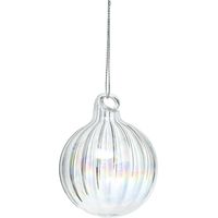 Weihnachtskugel aus Glas 60mm weiß gestreift - Atmosphera créateur d'intérieur