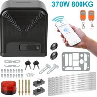 Wolketon 370W Motorisation de portail Coulissant, Ouvre Portail Automatique Ouvre-Porte avec 2 Télécommandes et Contrôle APP, Moteur Portail Électrique