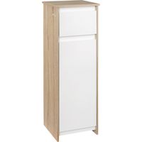 Mobile Bagno con Cassetto e Armadietto con Ripiano Regolabile Interno, in MDF, 32.6x30x90 cm
