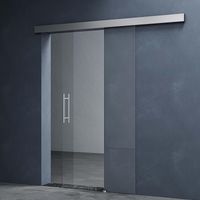 Mai & Mai Glasschiebetür komplettset softclose Amalfi in Klarglas, Griffart: Stangengriff, BxH: 90x205cm, 15 mm Wandabstand, inkl. Softclose-Automatik, 8mm ESG-Sicherheitsglas