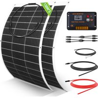ECO-WORTHY 260W 12V flexibel Solarpanel Kit Solaranlagen: 2 Stücke 130W Solarmodul + 30A LCD-Display PWM-Laderegler + 5m Solarkabel für Wohnwagen, Wohnmobil, Boot, Camper
