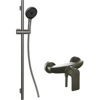 kielle Vega - Duschset mit Armatur, Stange, Schlauch und Handbrause EcoSpare, gun metal 20618SP13