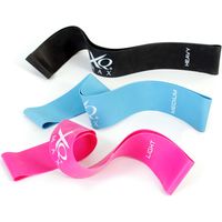 LUXTRI Set di fasce fitness con 3 livelli di resistenza light, medium e heavy Bande elastiche in 100% lattice, rosa, blu, nero