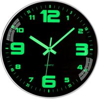 Luminous Wall Clock Silent Fluorescent Wall Pendulum Night Light Large Decorative Clock for Bedroom Kitchen Living Room Office