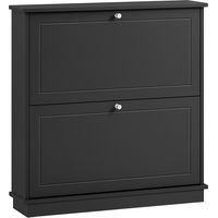 Sobuy – Meuble à chaussures FSR99SCH – Armoire avec 2 abattants – Dimensions 76x18x79cm – En bois MDF E1 – Capacité max 18kg