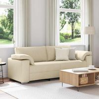Canapé-Sofa Crème 219 x 80 x 82 cm tissu