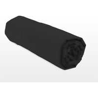 Les Tendances – Drap housse coton 57 fils noir 140x190 cm – Bonnet 25 cm – Tissage serré pour douceur et résistance – Literie naturelle