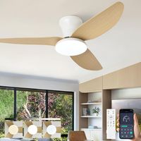 Ventilateur de plafond silencieux 100cm – Moteur en cuivre économe – Lumière dimmable 3000K-6500K – Télécommande 6 vitesses – Design bois