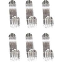 Paquet de 6 crochets de porte de douche en acrylique transparent