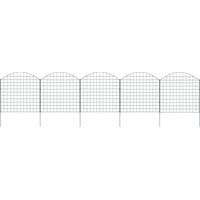 Vidaxl – Ensemble de clôture de jardin arquée 77,5x78,5 cm – Grillage souple en acier enduit – Résistant à la rouille – 5 panneaux et 6 poteaux