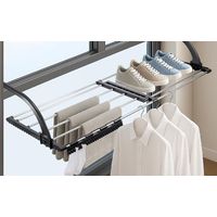 Trintion Séchoir Mural 62-110cm Longline, sèche Linge dépliable, Bras Ajustables et Solides,étendoir à Linge Robuste pour intérieur et extérieur