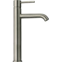 Miscelatore lavabo rialzato Cox PVD Grigio Acciaio Spazzolato