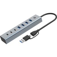 Concentrador USB-C 3.2 Gen 1 de 5 Gb/s de Conceptronic HUBBIES20G, color gris.