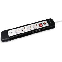 Equip Life presa multipla 4 uscite Tipo F 1,5 m nero bianco