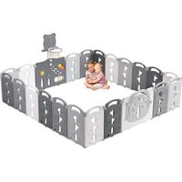 Yoleo – Parc bébé pliable 20+2 panneaux – Barrière de sécurité avec panier de basket – Assemblage facile – Dimensions 230x230x60cm – Matériaux non toxiques