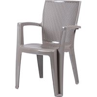 sedia da esterno con schienale medio "comfort giava" in polipropilene taupe 58x46x90 cm