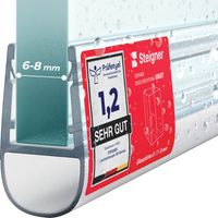 STEIGNER Joint de douche pour paroi en verre, 40cm, vitre 6/7/8mm, joint d'étanchéité PVC droit pour les cabines de douche réctangulaires, UK07