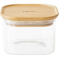 Pebbly Square 500ml Canister With Bamboo Lid
