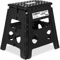 Tabouret Pliant Noir 40cm, Marchepied Pied Pliable BM TOOLS BMT-MP40-NOIR - 150kg Capacité, Léger et Compact pour Adulte/Enfant