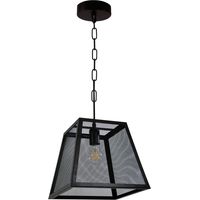 Lampada a sospensione Madera nera metallo E27 29cm Polux