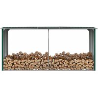 Abri de jardin Abri de stockage de bois Acier galvanisé 330x92x153 cm Vert 13795