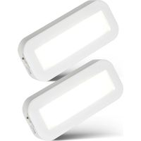 Briloner Set di 2 Lampade sottopensile per cucina led senza fili 15x6,5 cm rettangolari 1,3 W 100 lm 4000 K bianco neutro autoadesive bianche - Lampada cucina cantina scala